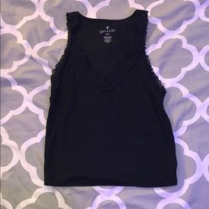 AE Black Lacy Tank Top